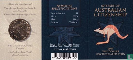 Australie 1 dollar 2009 (folder - S) "60th anniversary of Australian Citizenship" - Image 1