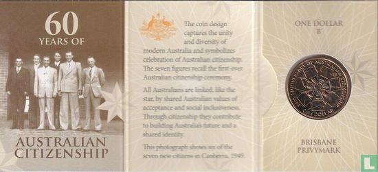 Australië 1 dollar 2009 (folder - B) "60th anniversary of Australian Citizenship" - Afbeelding 2