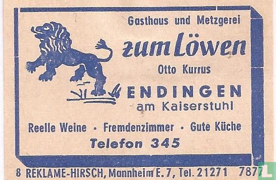 Gasthaus und Metzgerei "Zum Löwen" - Otto Kurrus