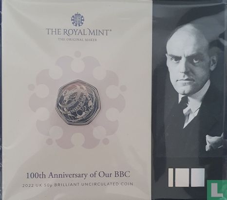 Verenigd Koninkrijk 50 pence 2022 (folder) "100th anniversary of our BBC" - Afbeelding 1
