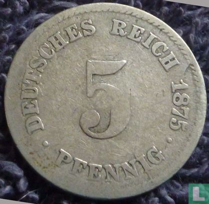 Duitse Rijk 5 pfennig 1875 (H) - Afbeelding 1