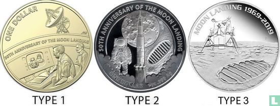 Australië 1 dollar 2019 (type 3 - kleurloos) "50th anniversary of the moon landing" - Afbeelding 3