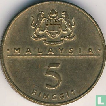 Malaysia 5 Ringgit 1989 "Commenwealth Head of State meeting" - Bild 2