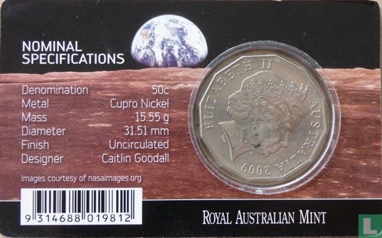 Australien 50 Cent 2009 (Coincard) "40th anniversary of the moon landing" - Bild 2