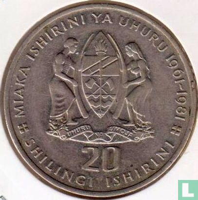 Tansania 20 Shilingi 1981 "20th anniversary of Independence" - Bild 1