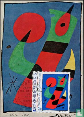 Painting by Joan Miro - Image 1
