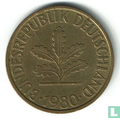 Duitsland 10 pfennig 1980 (G) - Afbeelding 1