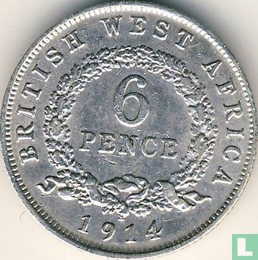 Afrique de l'Ouest britannique 6 pence 1914 - Image 1