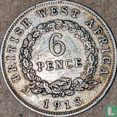 Afrique de l'Ouest britannique 6 pence 1913 (sans H) - Image 1