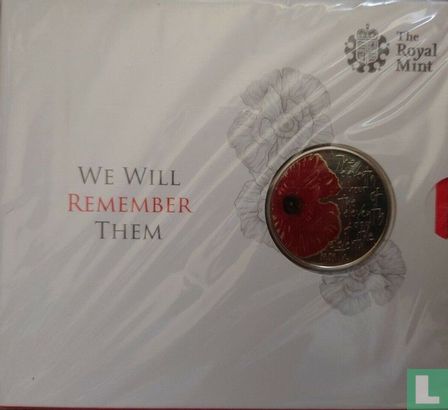 Alderney 5 pounds 2012 (folder) "Remembrance Day" - Afbeelding 1