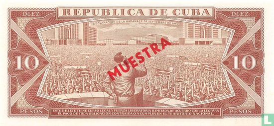 Cuba 10 pesos 1983 MUESTRA - Afbeelding 2