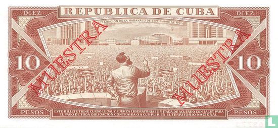Cuba 10 Pesos 1988 Spécimen - Image 2