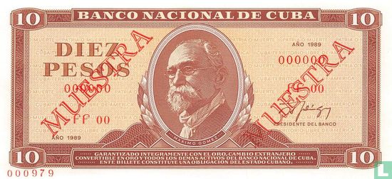 Cuba 10 Pesos (Spécimen) - Image 1
