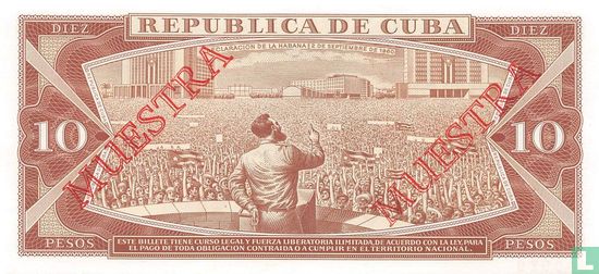 Cuba 10 Pesos (Spécimen) - Image 2