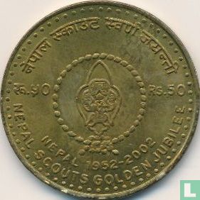 Népal 50 roupies 2001 (VS2058) "50th anniversary of Nepal scouts" - Image 2