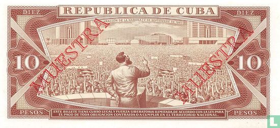 Cuba 10 Pesos (Specimen) - Afbeelding 2