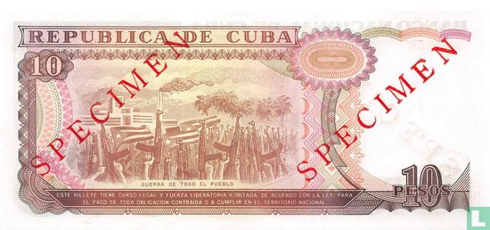 Kuba 10 Pesos 1991 Exemplar - Bild 2