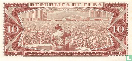 Kuba 10 Pesos 1970 Exemplar - Bild 2