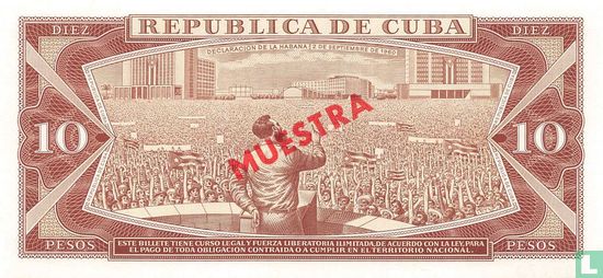 Cuba 10 Pesos 1984 Specimen - Image 2