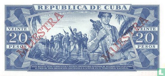 Cuba 20 Pesos 1989 Spécimen - Image 2