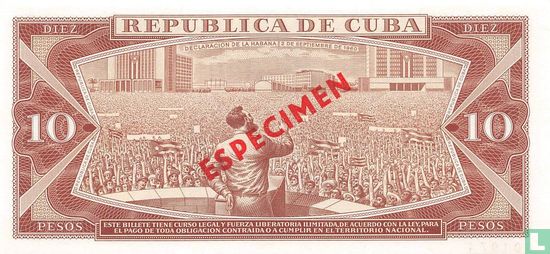 Cuba 10 Pesos 1978 Specimen - Image 2