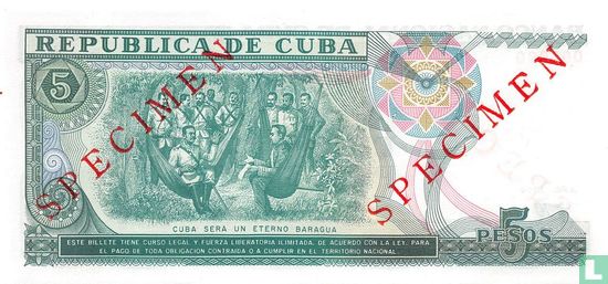 Kuba 5 Pesos 1991 Exemplar - Bild 2