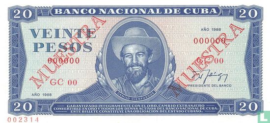 Cuba 20 Pesos 1988 Spécimen - Image 1