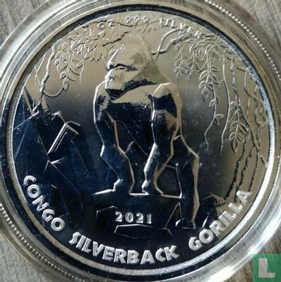 Congo-Brazzaville 500 francs 2021 (kleurloos) "Silverback gorilla" - Afbeelding 1