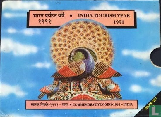 Inde coffret 1991 (BE - 3 monnaies) "Tourism Year" - Image 1