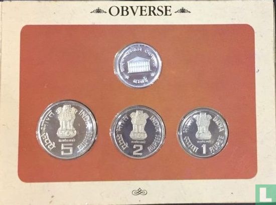 Inde coffret 1991 (BE - 3 monnaies) "Tourism Year" - Image 2