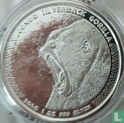 Congo-Brazzaville 5000 francs 2020 (kleurloos) "Silverback gorilla" - Afbeelding 1