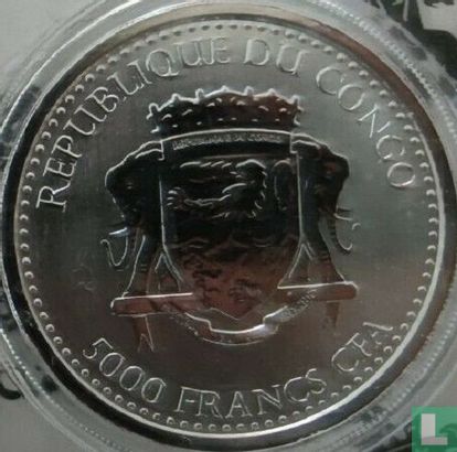 Congo-Brazzaville 5000 francs 2020 (kleurloos) "Silverback gorilla" - Afbeelding 2
