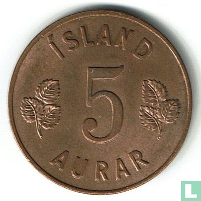 IJsland 5 aurar 1960 - Afbeelding 2