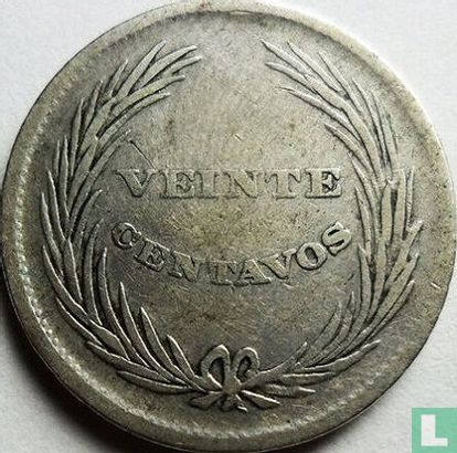El Salvador 20 centavos 1892 - Image 2