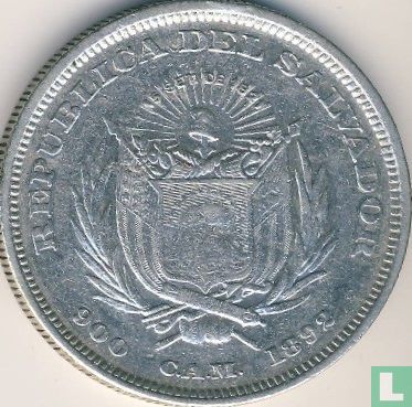El Salvador 1 peso 1892 (type 2) - Afbeelding 1