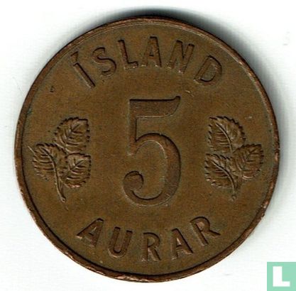 Island 5 Aurar 1961 - Bild 2