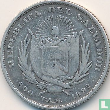 El Salvador 50 centavos 1892 (type 2) - Image 1
