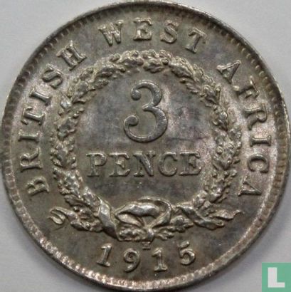 British West Africa 3 pence 1915 - Image 1
