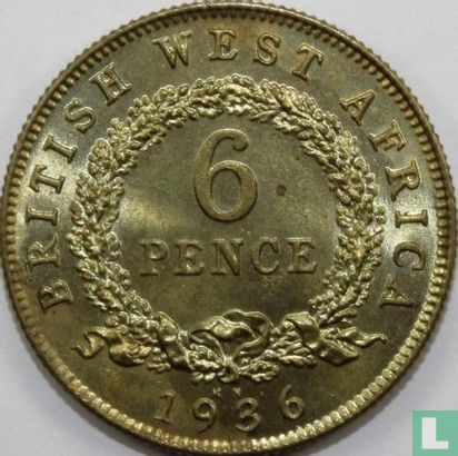 Afrique de l'Ouest britannique 6 pence 1936 (KN) - Image 1