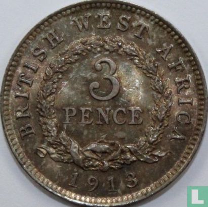 Brits-West-Afrika 3 pence 1913 (zonder muntteken) - Afbeelding 1