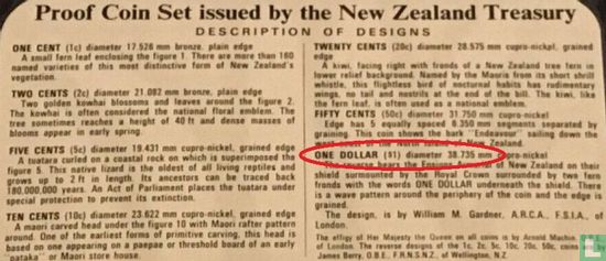 Nieuw-Zeeland 1 dollar 1973 (PROOF) - Afbeelding 3