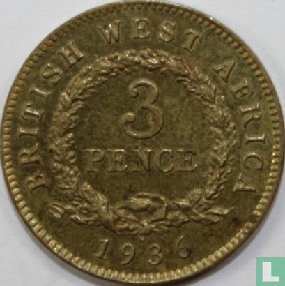 Afrique de l'Ouest britannique 3 pence 1936 (H) - Image 1