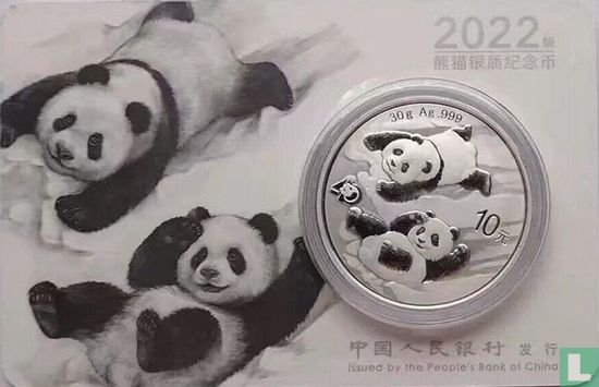 China 10 yuan 2022 (coincard) "40th anniversary Panda coinage" - Afbeelding 1