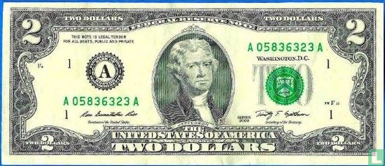 Verenigde Staten 2 dollar (A - Boston MA) - Afbeelding 1