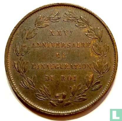 Belgie 5 centimes 1856 "XXV anniversaire de l'inauguration du roi" - Image 1