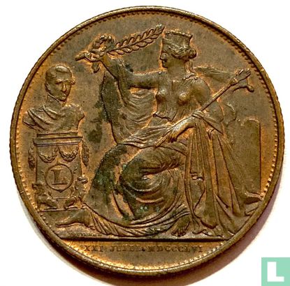 Belgie 5 centimes 1856 "XXV anniversaire de l'inauguration du roi" - Image 2
