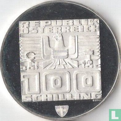 Oostenrijk 100 schilling 1976 (PROOF - schild) "Winter Olympics in Innsbruck" - Afbeelding 2