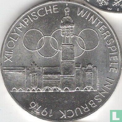 Österreich 100 Schilling 1975 (Adler) "1976 Winter Olympics in Innsbruck - Olympic rings" - Bild 1