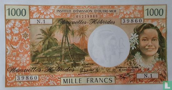 New Hebrides 1000 Francs - Image 1