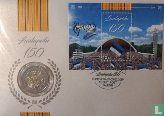 Estonie 2 euro 2019 (Numisbrief) "150 anniversary of the Song Celebration in Estonia" - Image 1